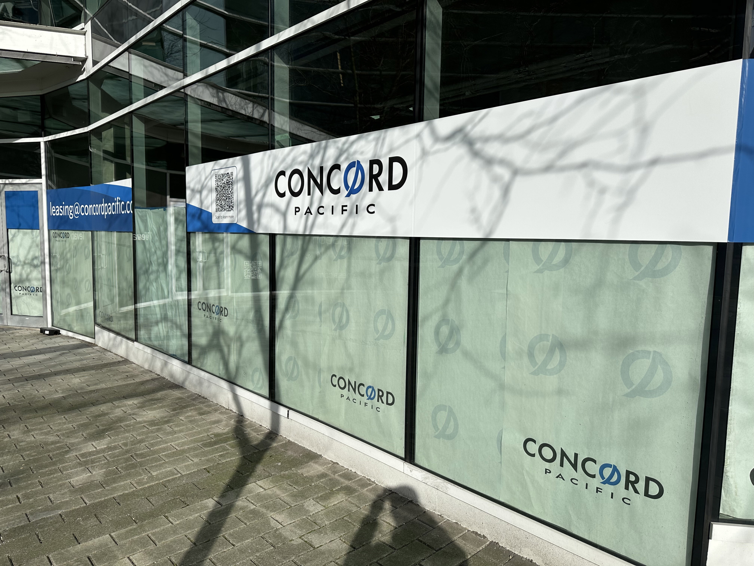 Branded Window Paper Installed at One Pacific by Concord Pacific, 68 Smithe Street, Vancouver, 4